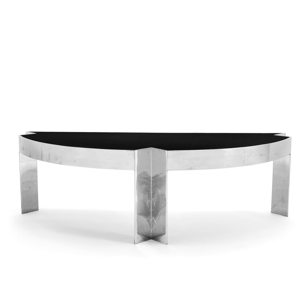 Black and Chrome Half-Circle Leon Rosen Desk