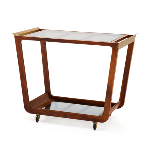 Wood & Brass MCM Bar Cart