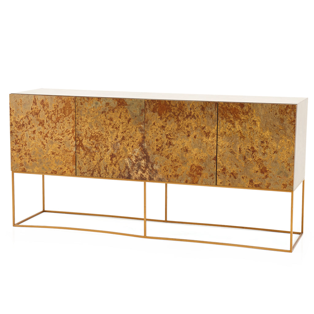 Milo Baughman Mottled Gold Console