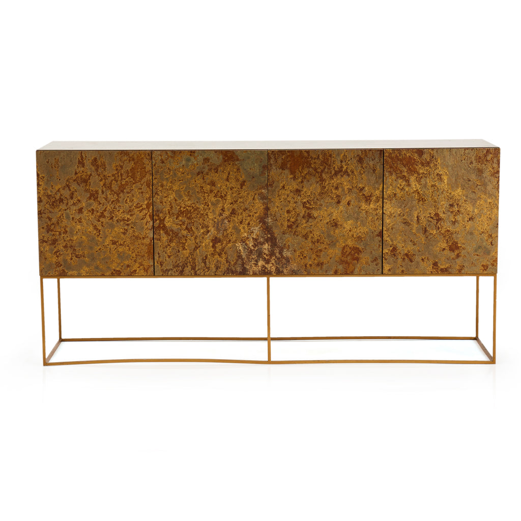 Milo Baughman Mottled Gold Console