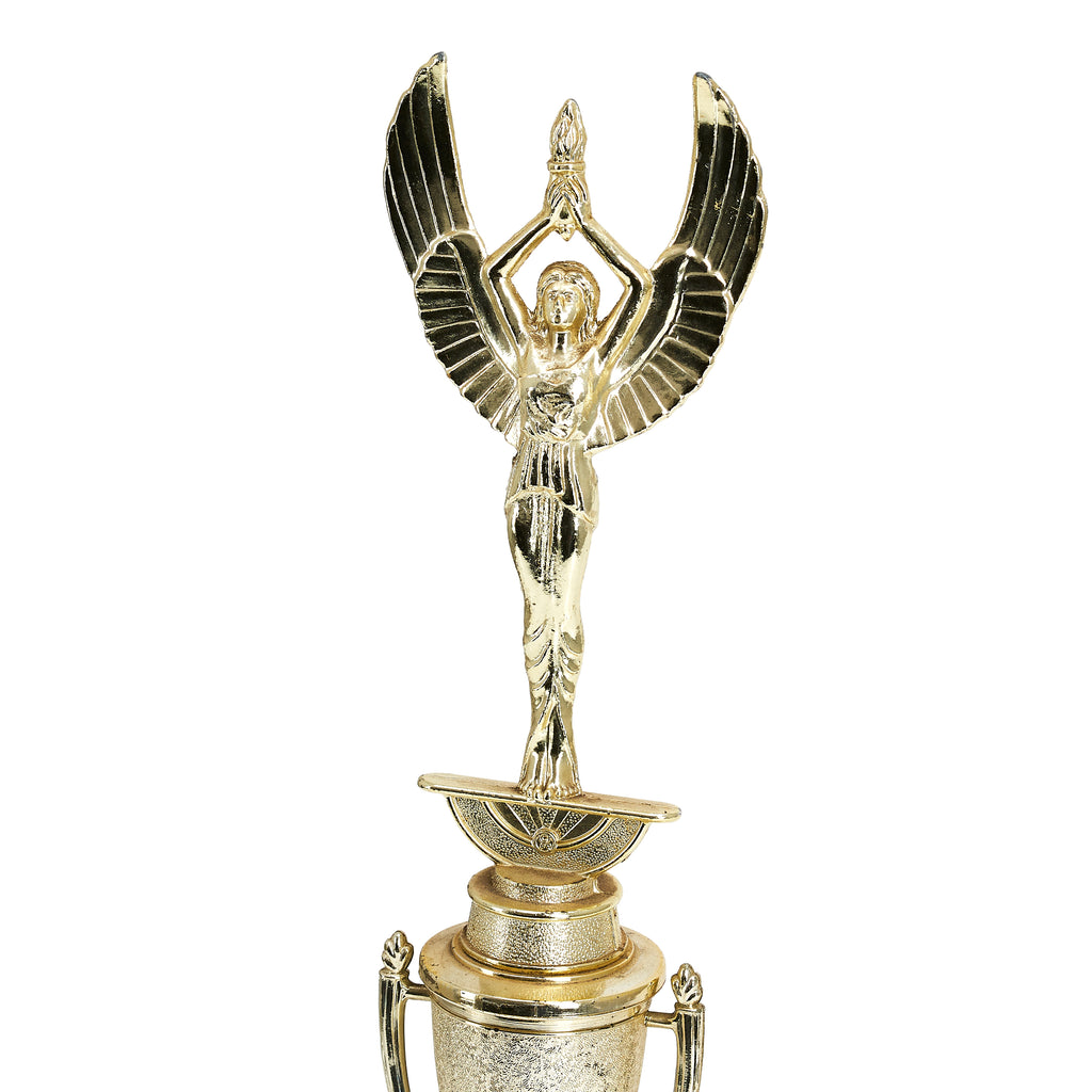 Gold & White Marble Bowling Trophy