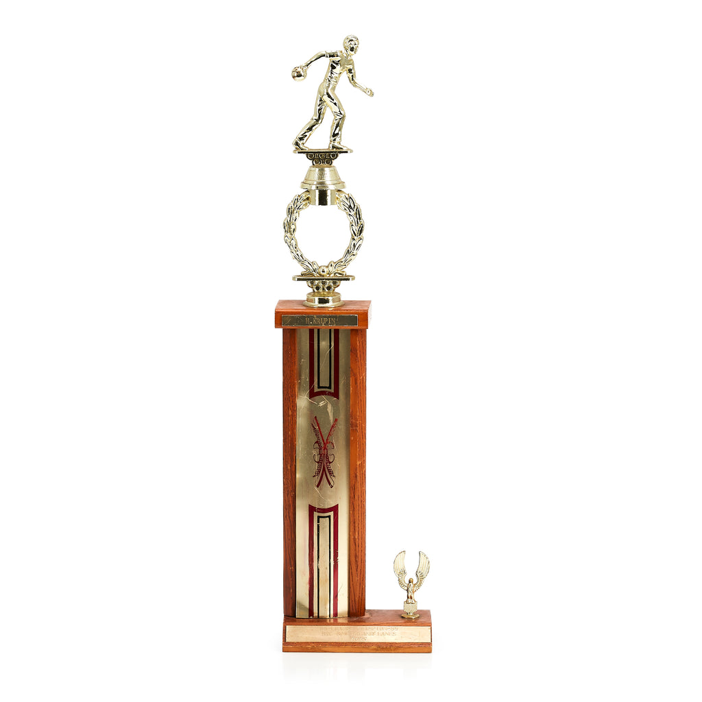 Wood & Gold Bowling Trophy