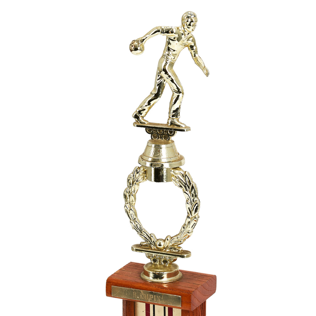 Wood & Gold Bowling Trophy