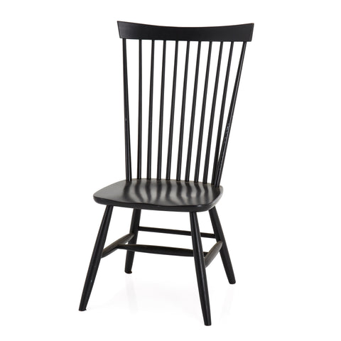 Black High Back Wood Dining Chair