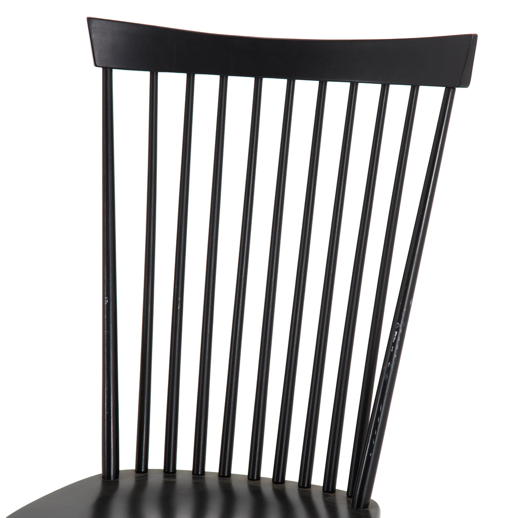 Black High Back Wood Dining Chair