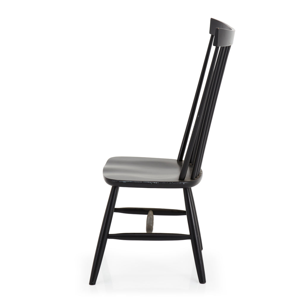 Black High Back Wood Dining Chair