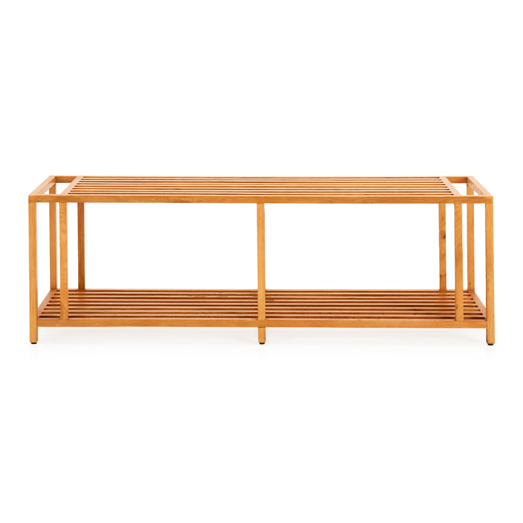 Slatted Light Wood Bench