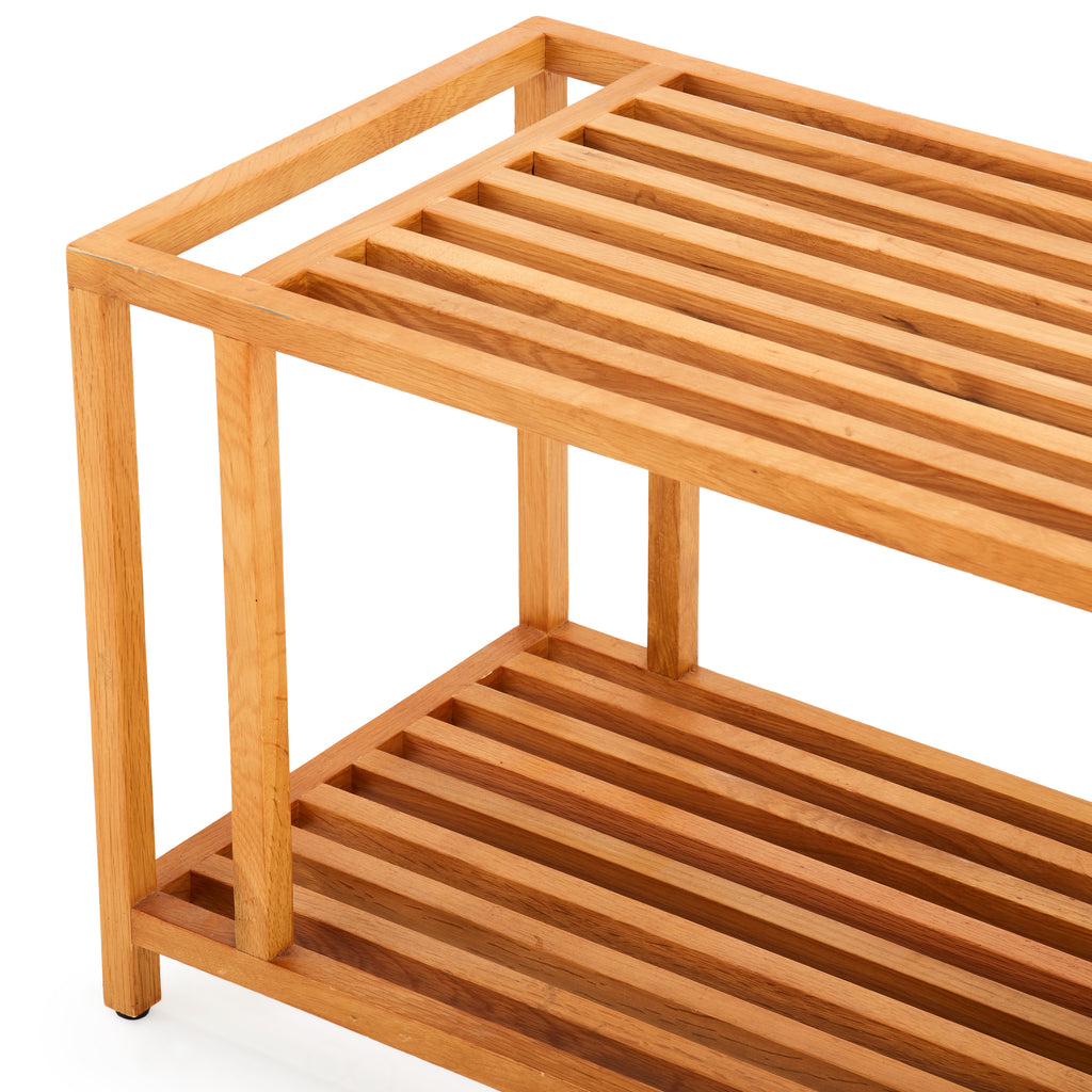 Slatted Light Wood Bench