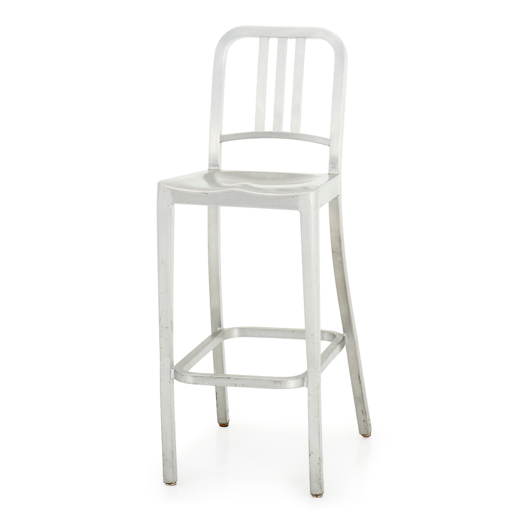 Silver Aluminum Navy Stool