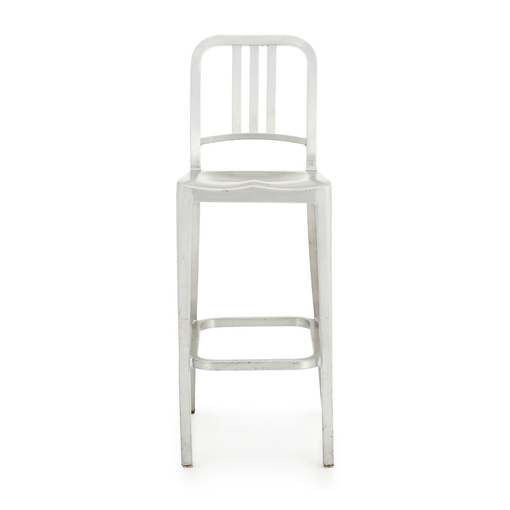 Silver Aluminum Navy Stool