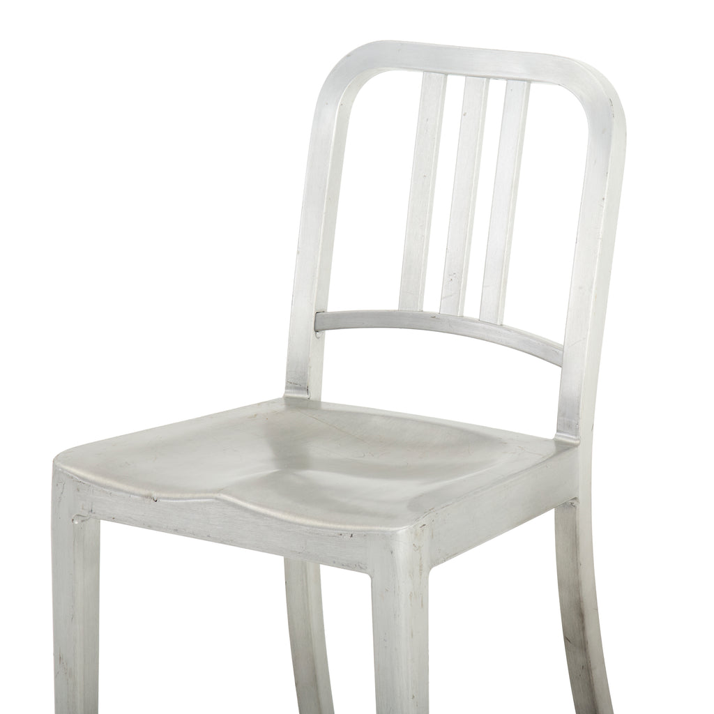 Silver Aluminum Navy Stool