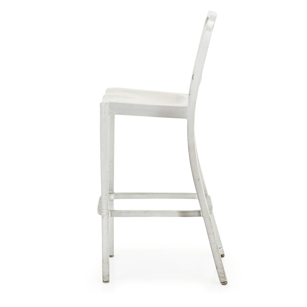 Silver Aluminum Navy Stool