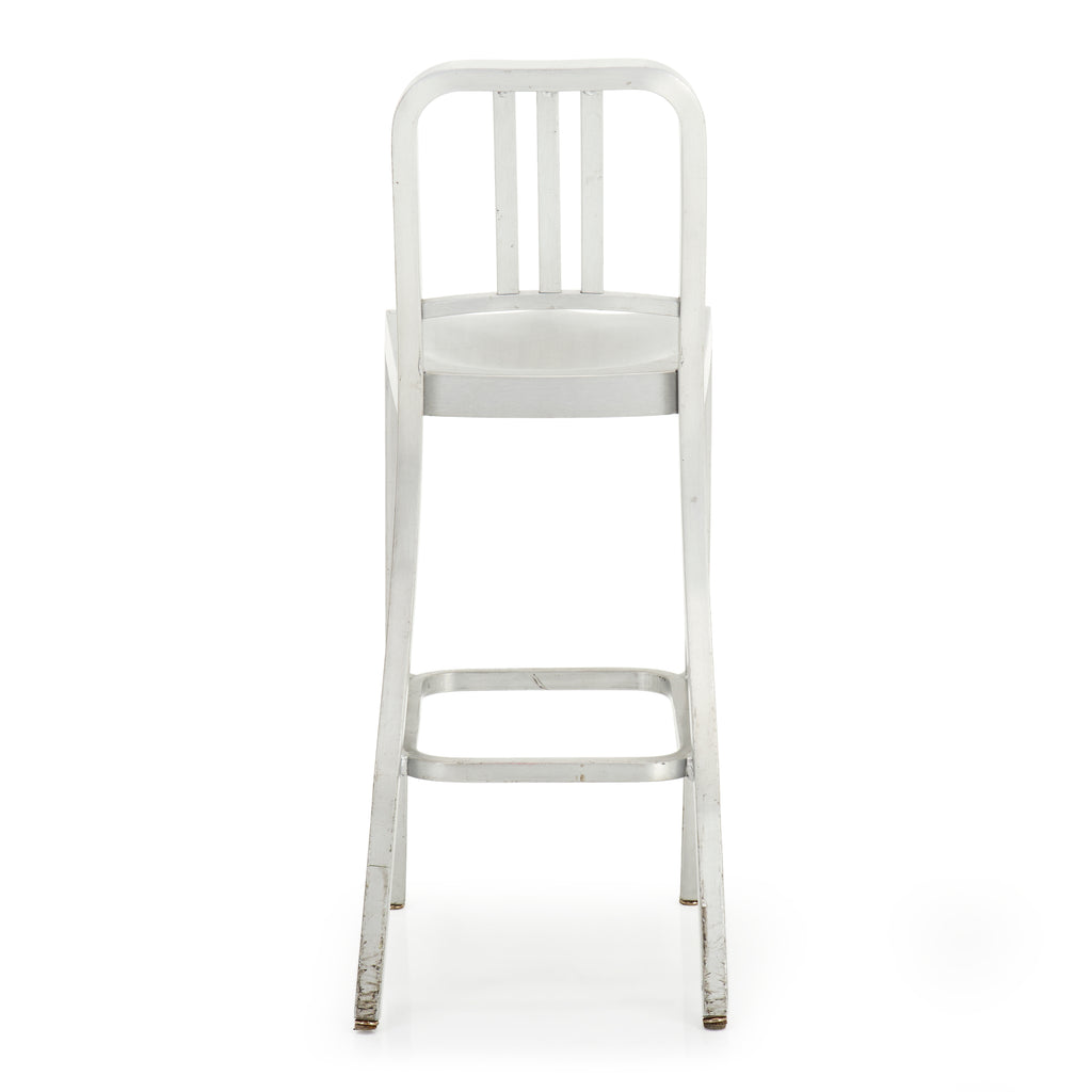 Silver Aluminum Navy Stool