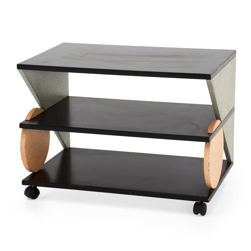 Black-Grey-Peach Memphis Style Shelf Table