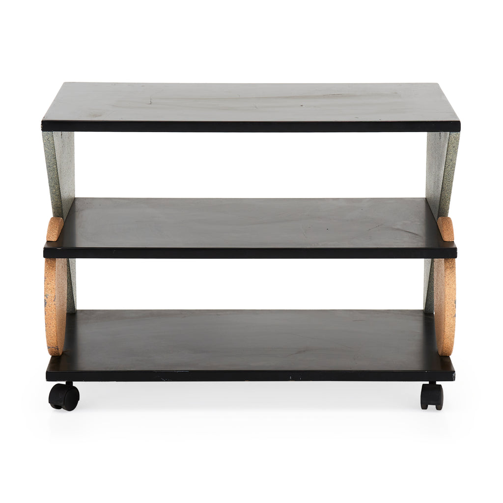 Black-Grey-Peach Memphis Style Shelf Table