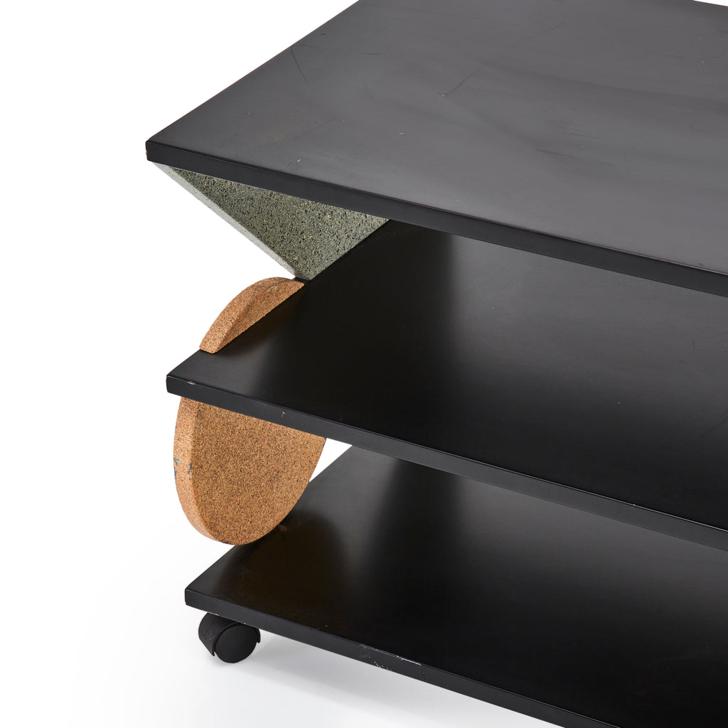 Black-Grey-Peach Memphis Style Shelf Table