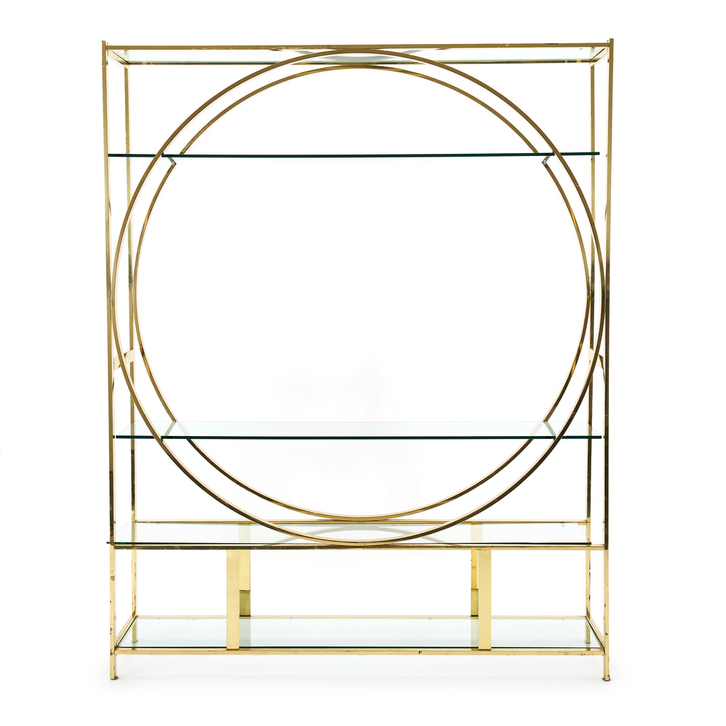Brass Circle Etagere Shelf Unit