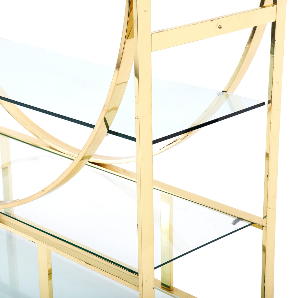 Brass Circle Etagere Shelf Unit
