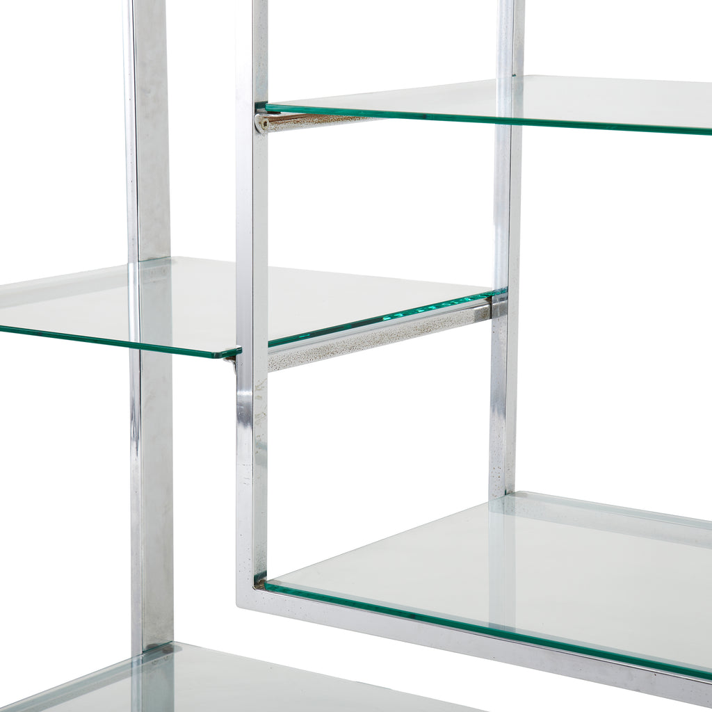 Chrome and Smoke Glass Arch Top Display Shelf
