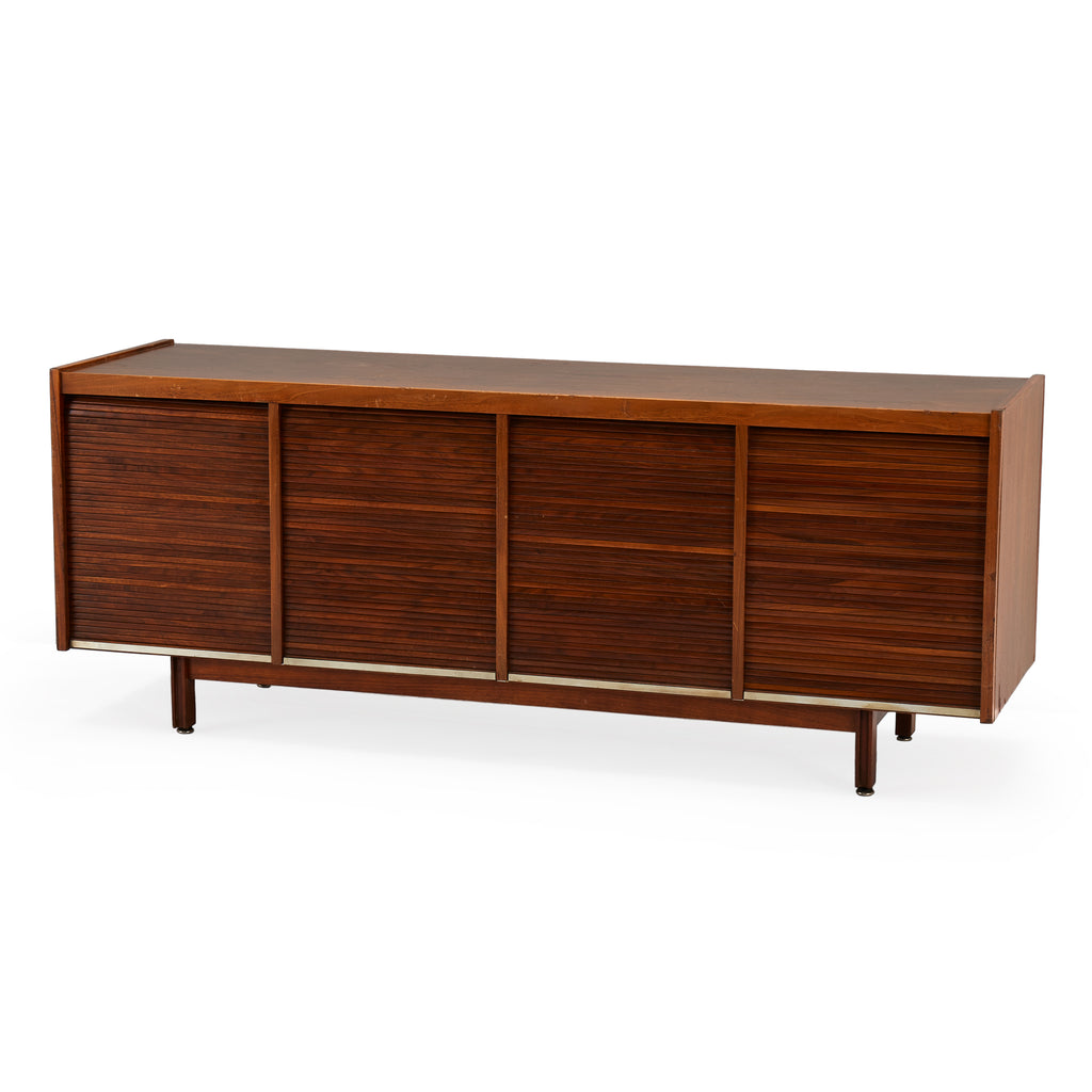 Walnut Roll-Up Door Credenza