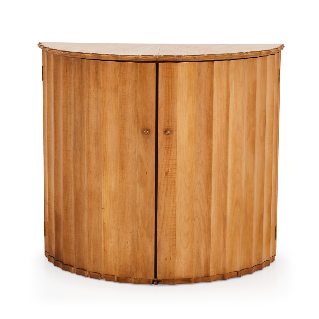 Blonde Wood Half Circle Cabinet