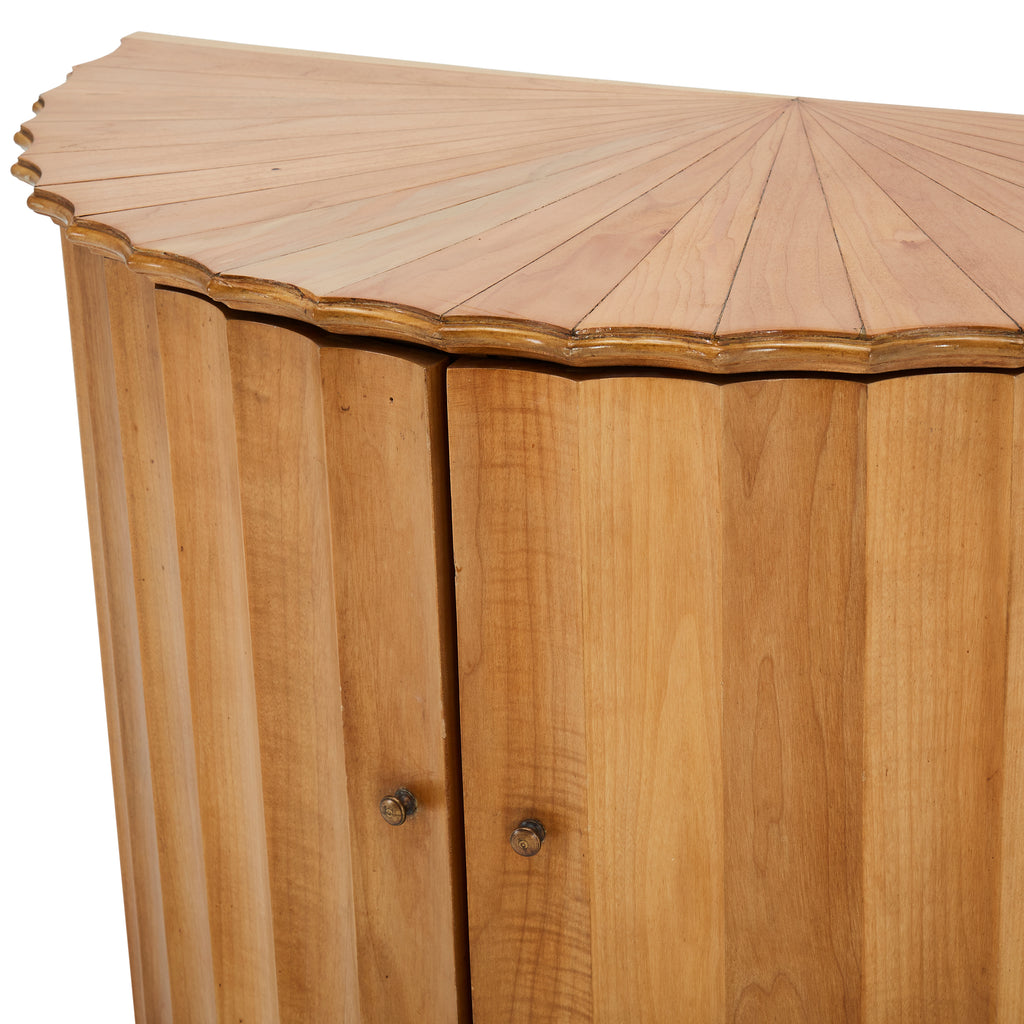Blonde Wood Half Circle Cabinet