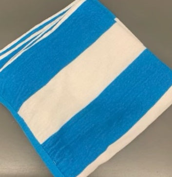 Blue And White Striped Beach Towel
