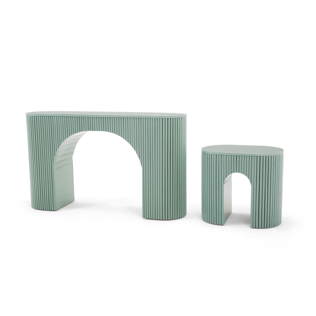 Sage Green Ridged Console