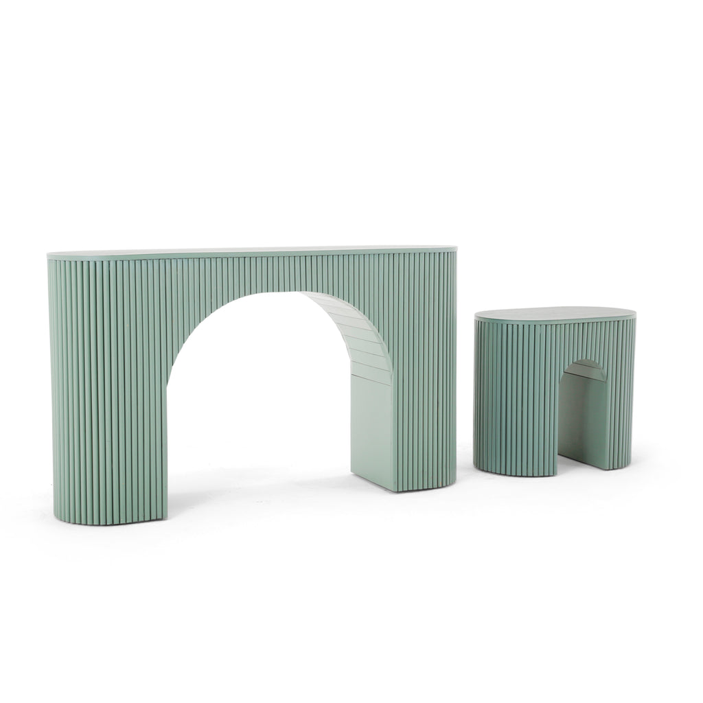 Sage Green Ridged Stool
