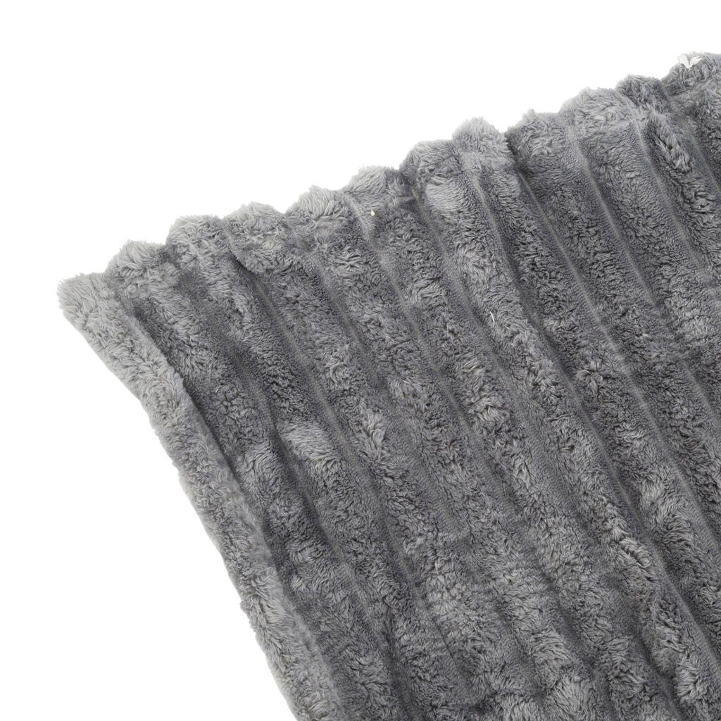 Grey Fleece Throw Blanket