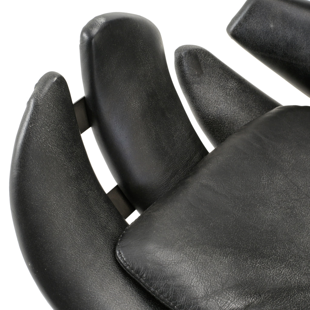 Black Leather Wingback Cut Out Office Chair