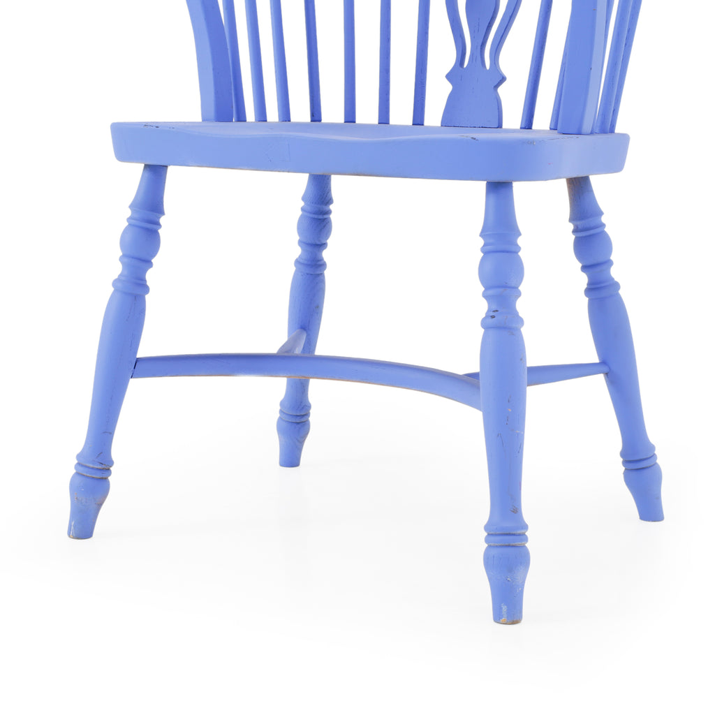 Periwinkle Blue Painted Wood Spindle Armchair