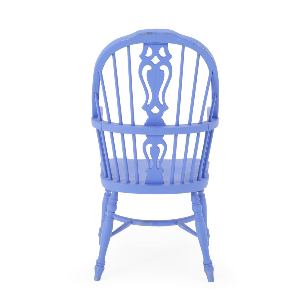 Periwinkle Blue Painted Wood Spindle Armchair