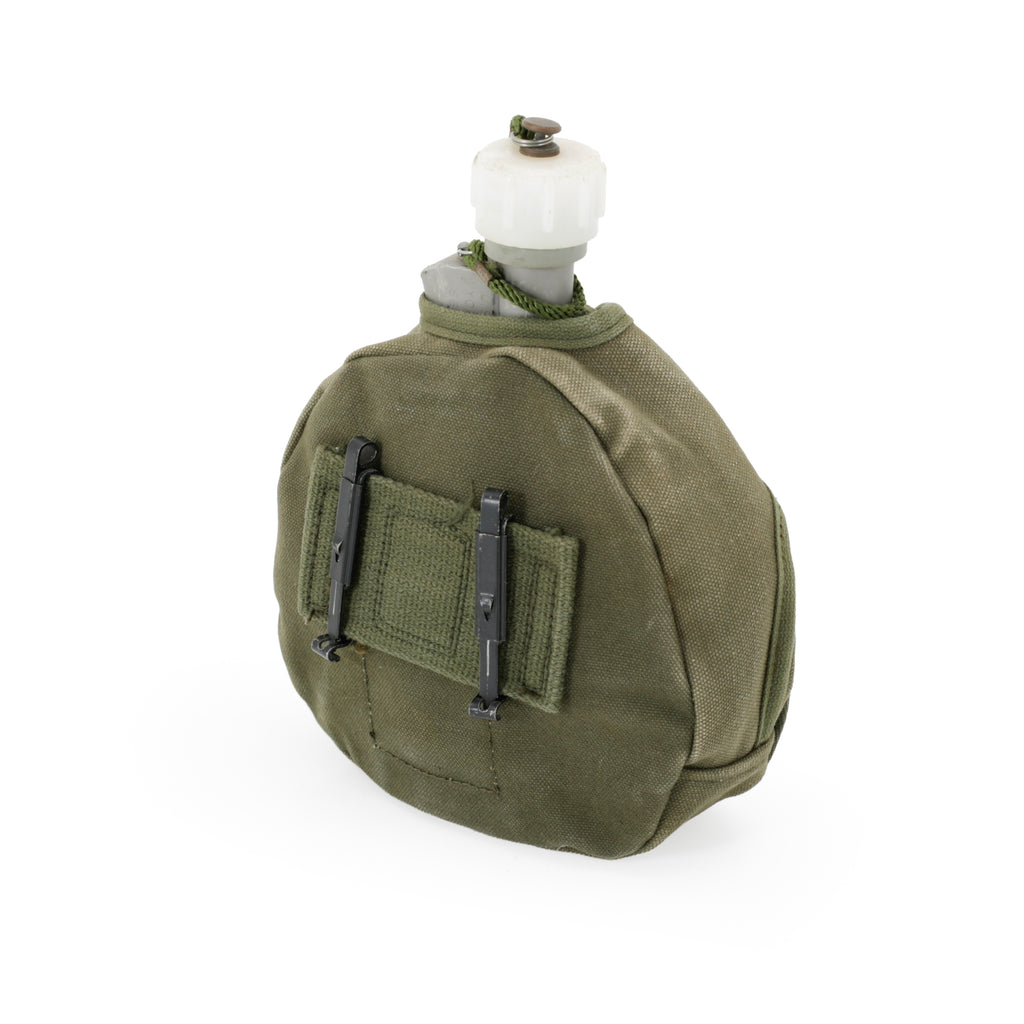 Vintage Canteen with Green Canvas Case