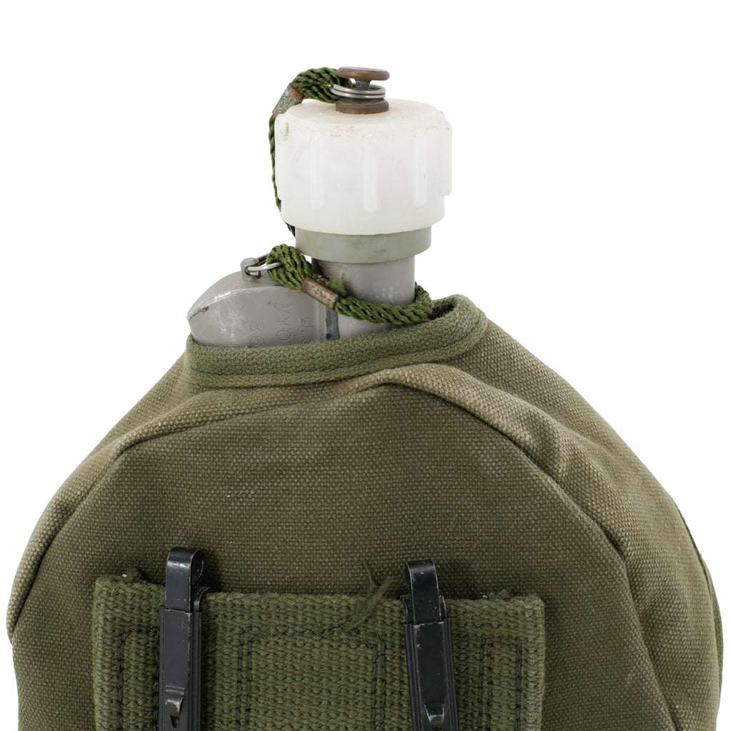Vintage Canteen with Green Canvas Case