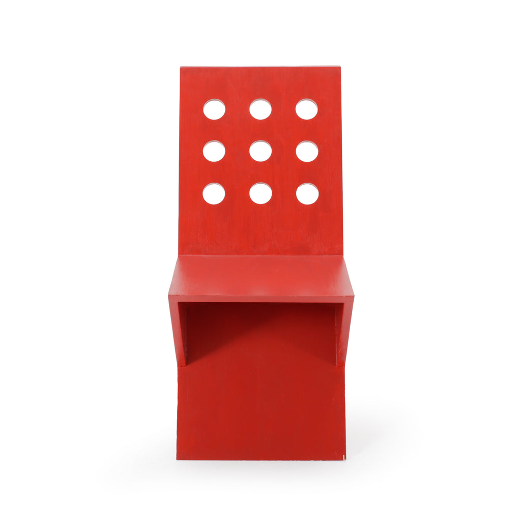 Red Perforated Zig Zag Chair