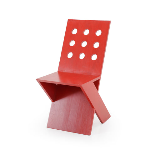 Red Perforated Zig Zag Chair