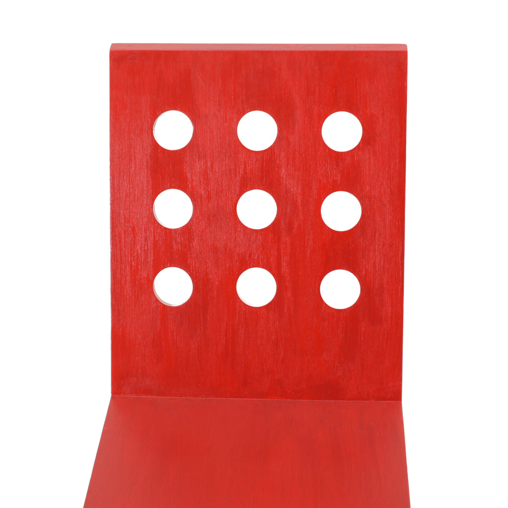 Red Perforated Zig Zag Chair