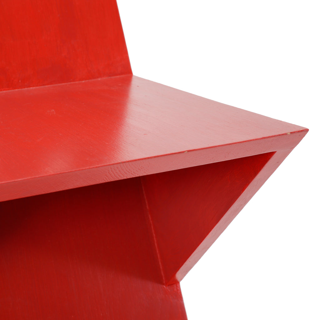 Red Perforated Zig Zag Chair
