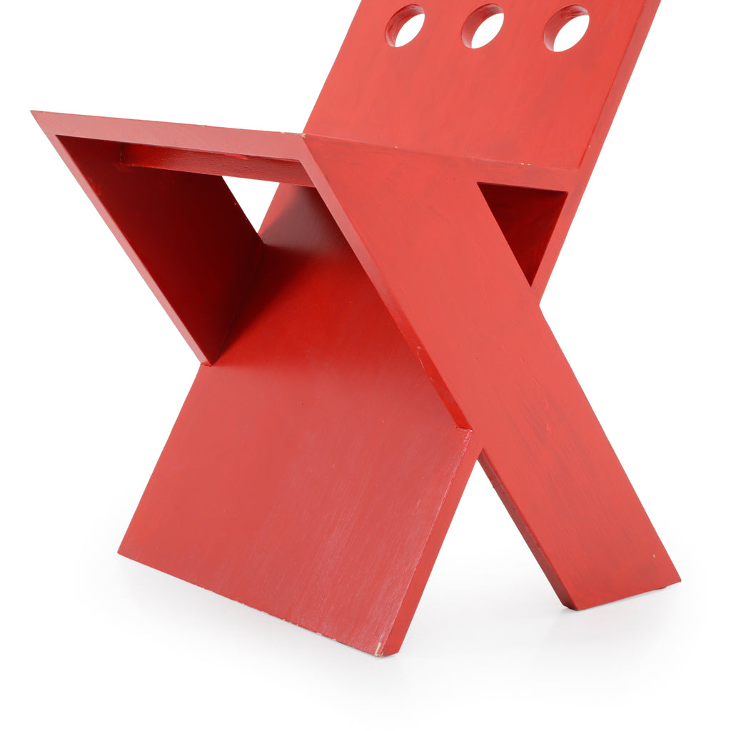 Red Perforated Zig Zag Chair