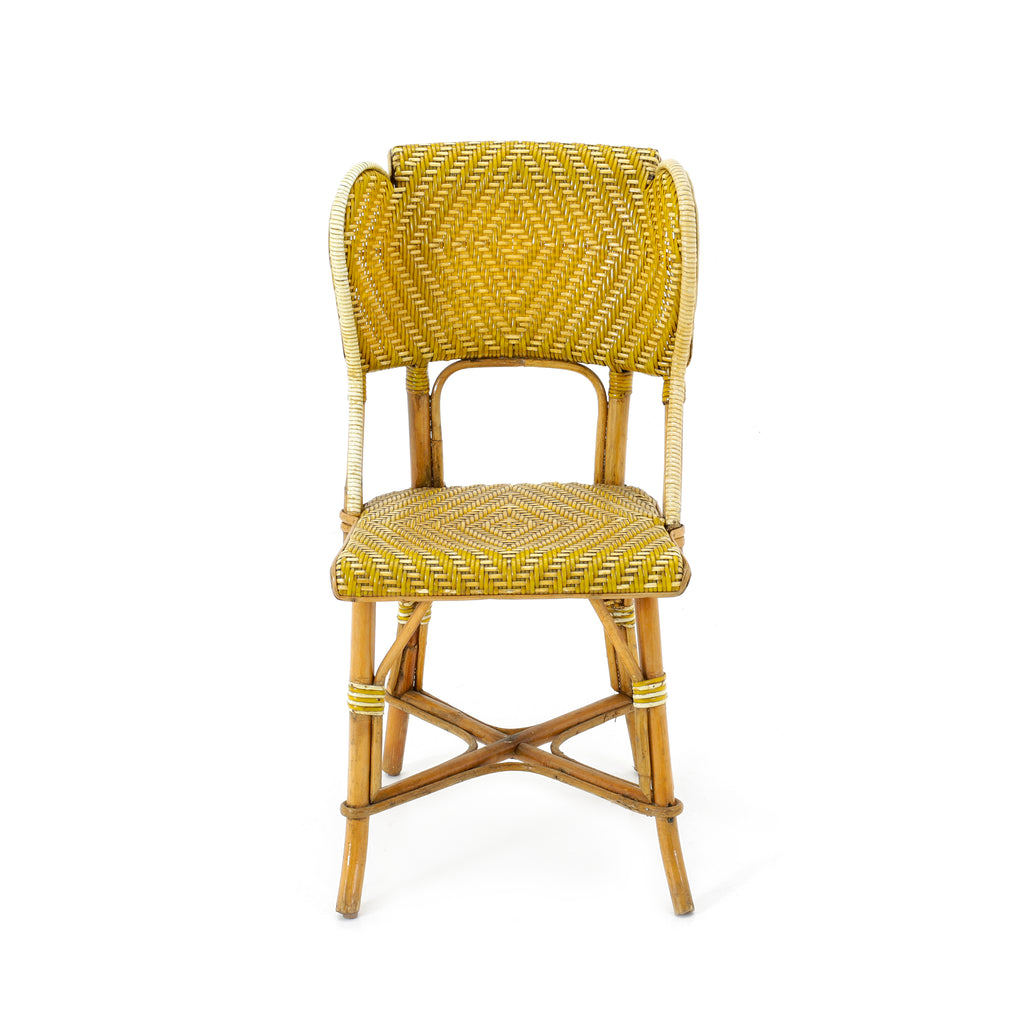 Yellow Woven Wicker / Bamboo Chair