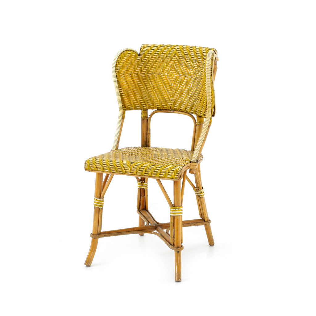 Yellow Woven Wicker / Bamboo Chair