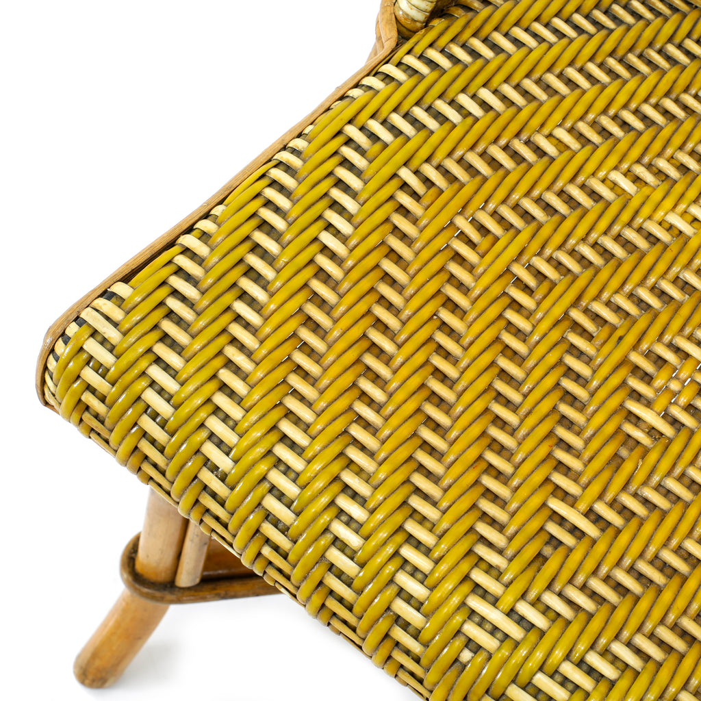 Yellow Woven Wicker / Bamboo Chair