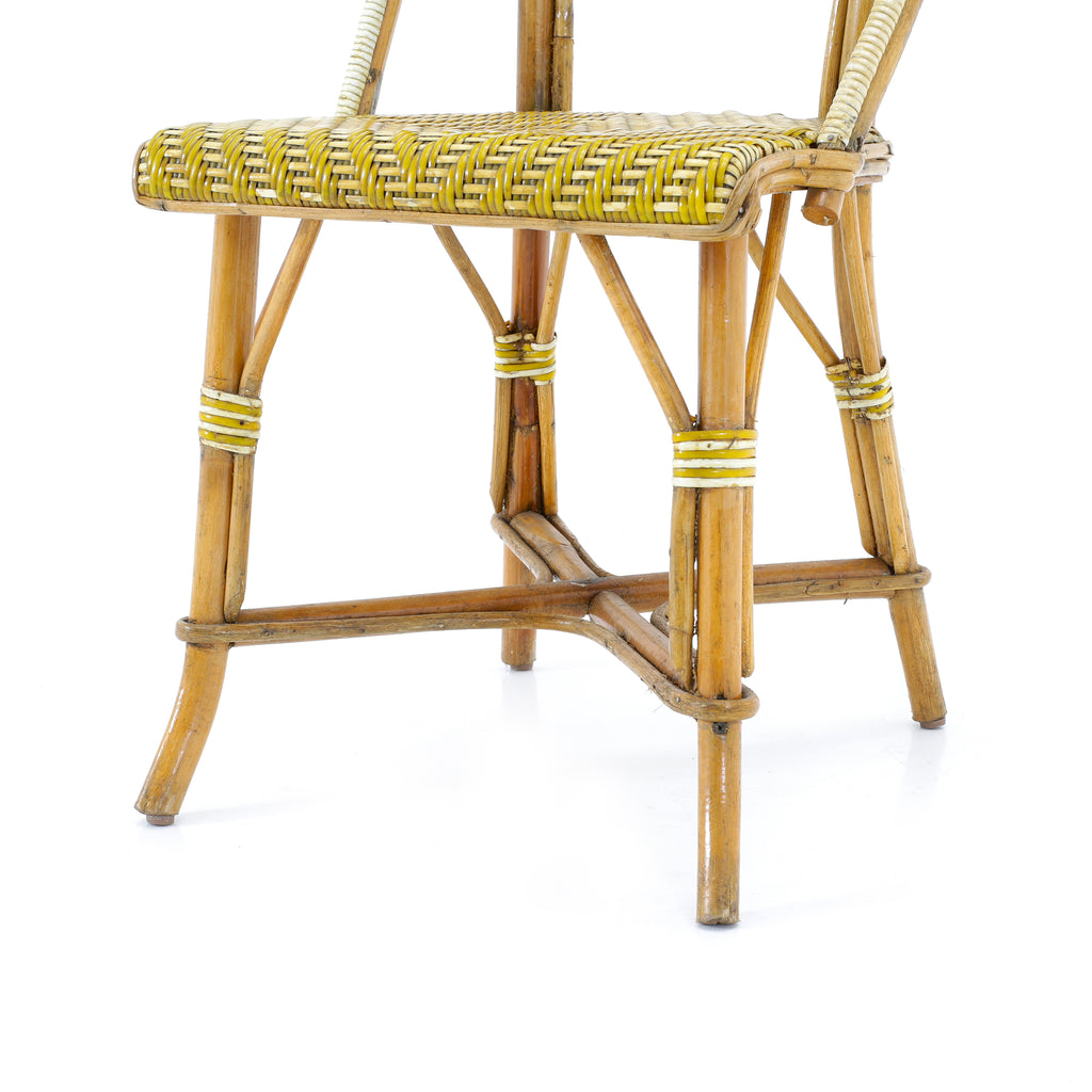 Yellow Woven Wicker / Bamboo Chair