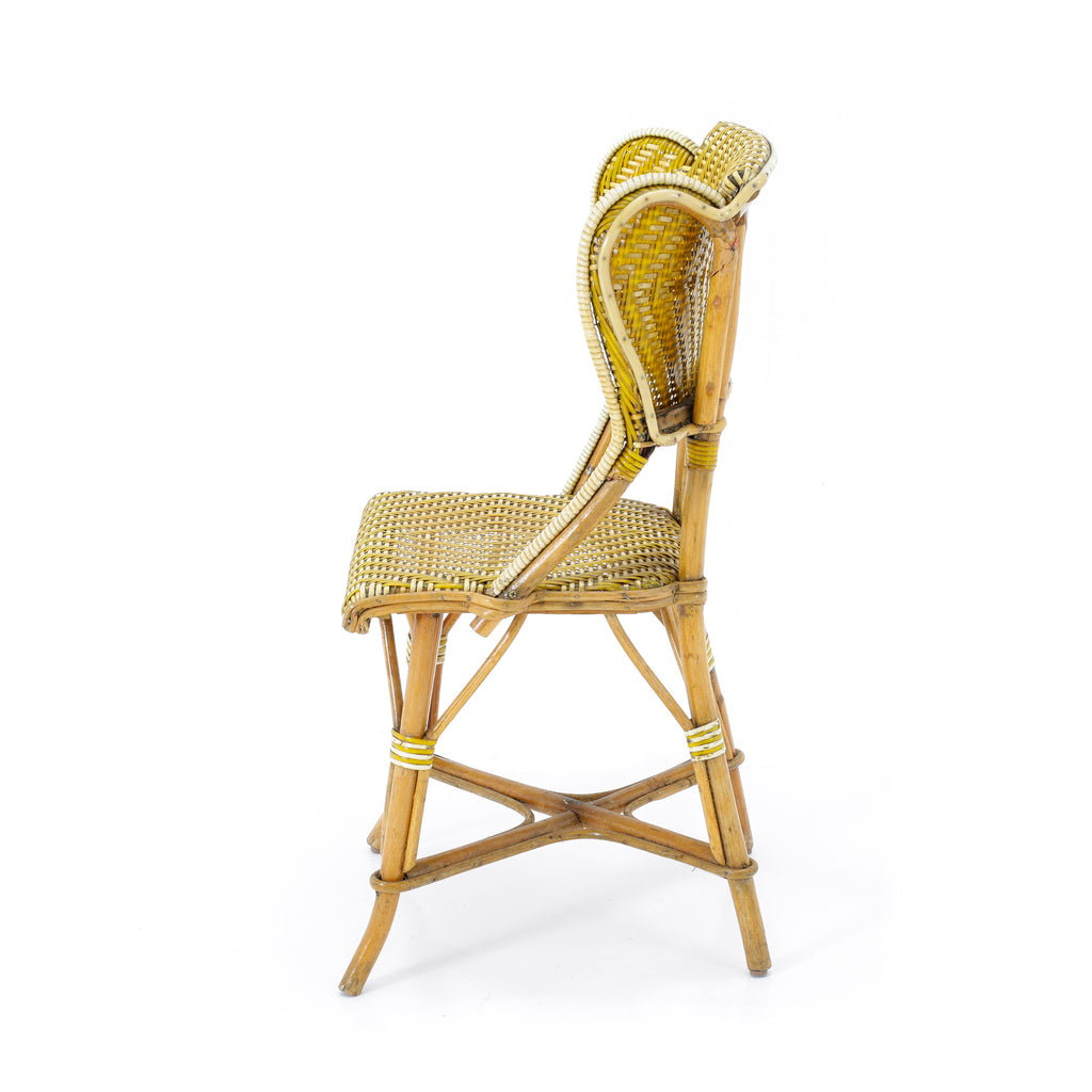 Yellow Woven Wicker / Bamboo Chair