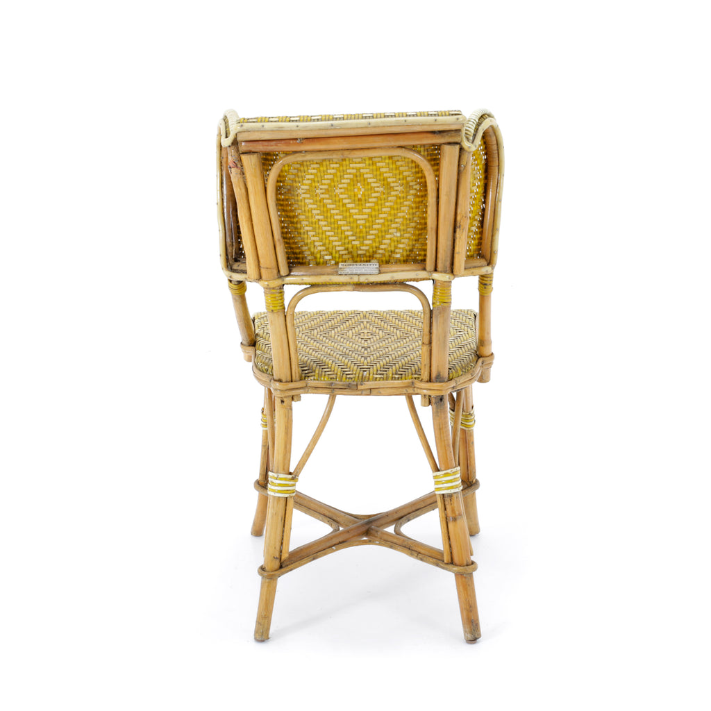 Yellow Woven Wicker / Bamboo Chair