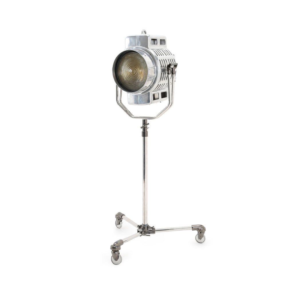 Large Chrome Spotlight with Rolling Base
