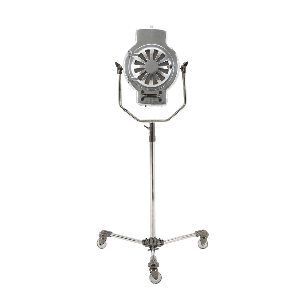Large Chrome Spotlight with Rolling Base