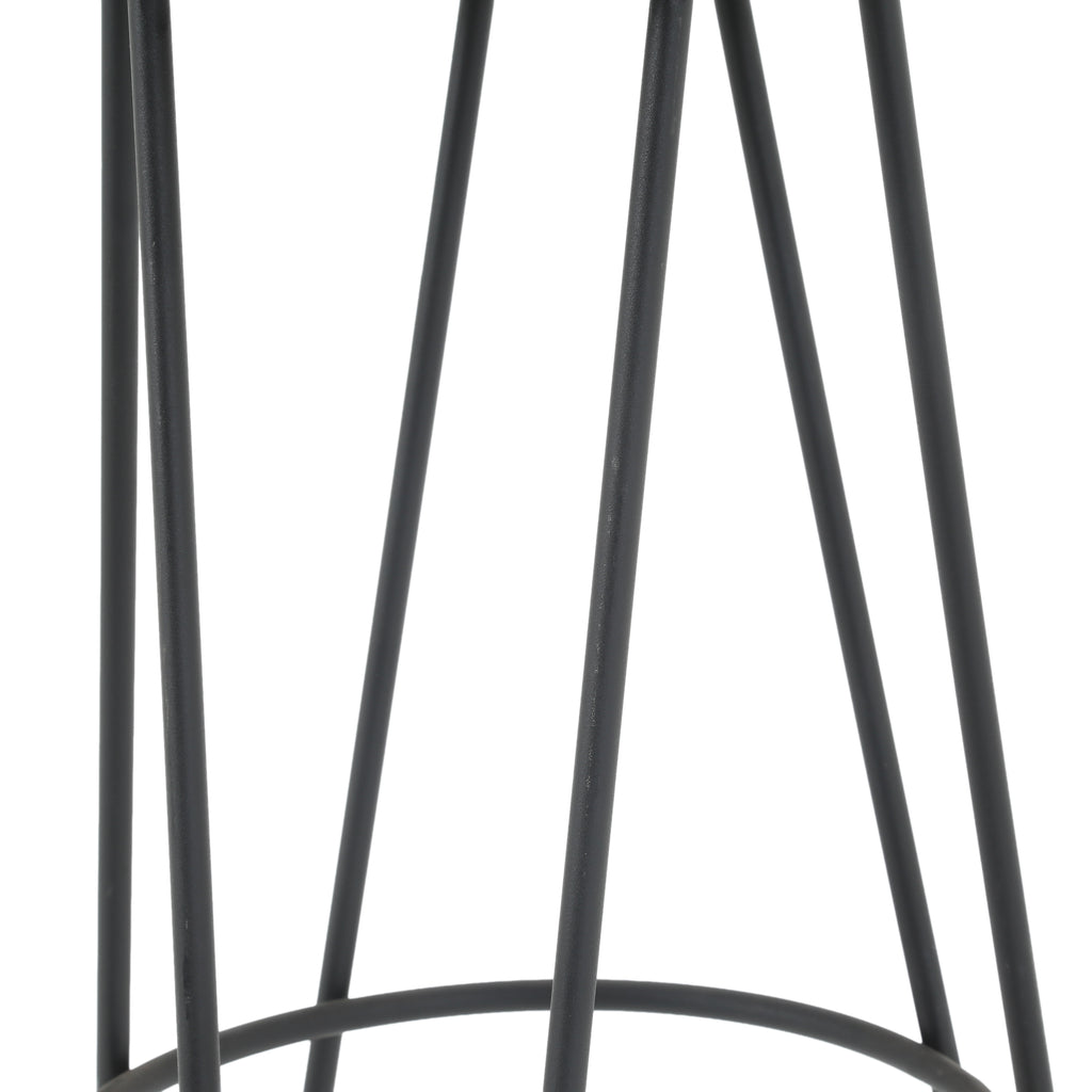 Wood Top Stool w/ Black Metal Base
