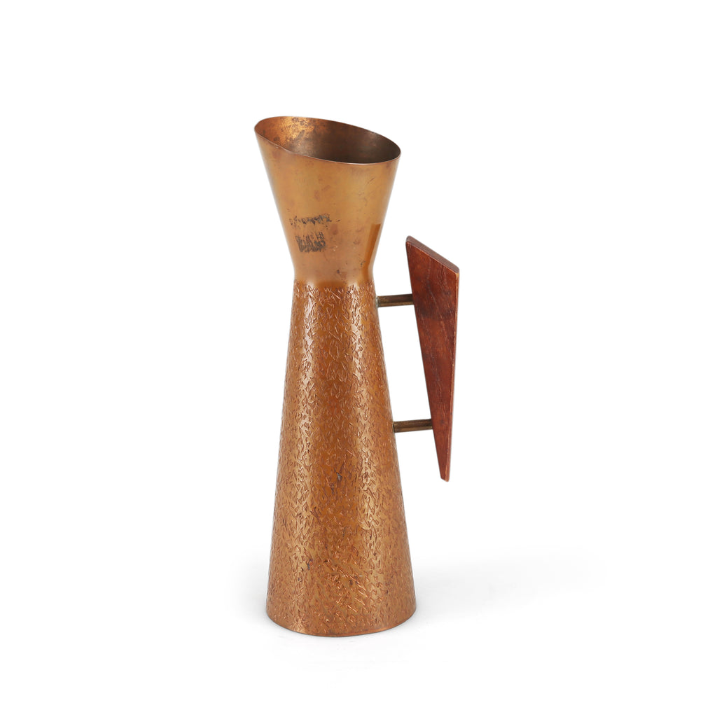 Bronze Metal Pitcher w/ Wood Handle